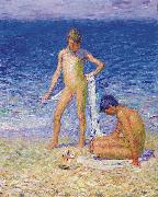 John Peter Russell Boys on the Beach Belle lle painting